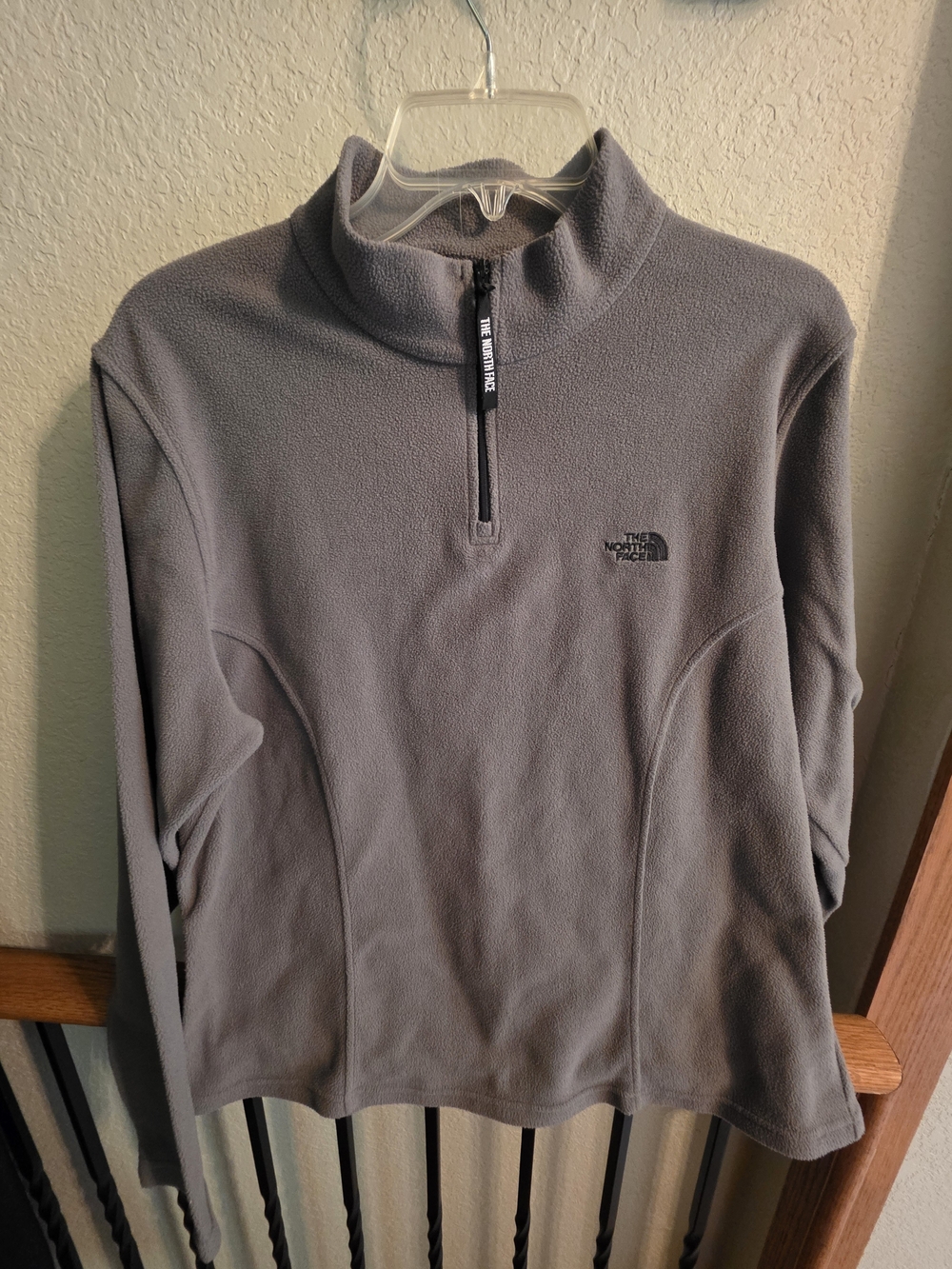 The North Face Women's Heather Gray Half-Zip Fleece Pullover Sz XL